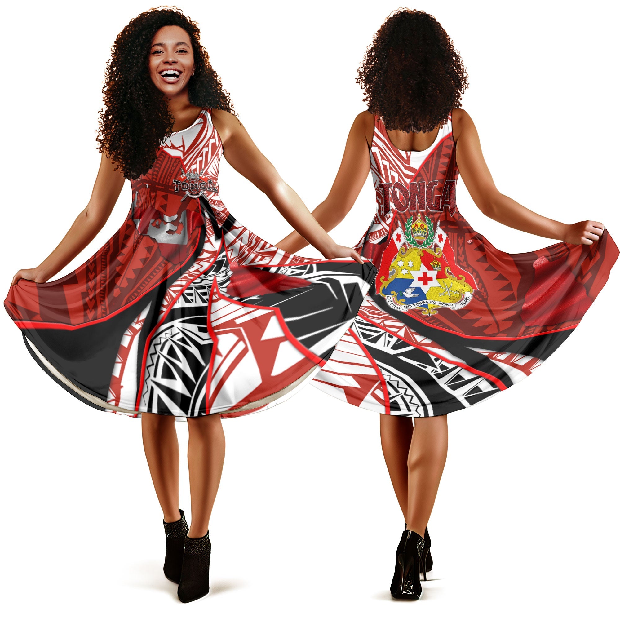 Tonga In My Heart Royal Coat Of Arms Midi Dress