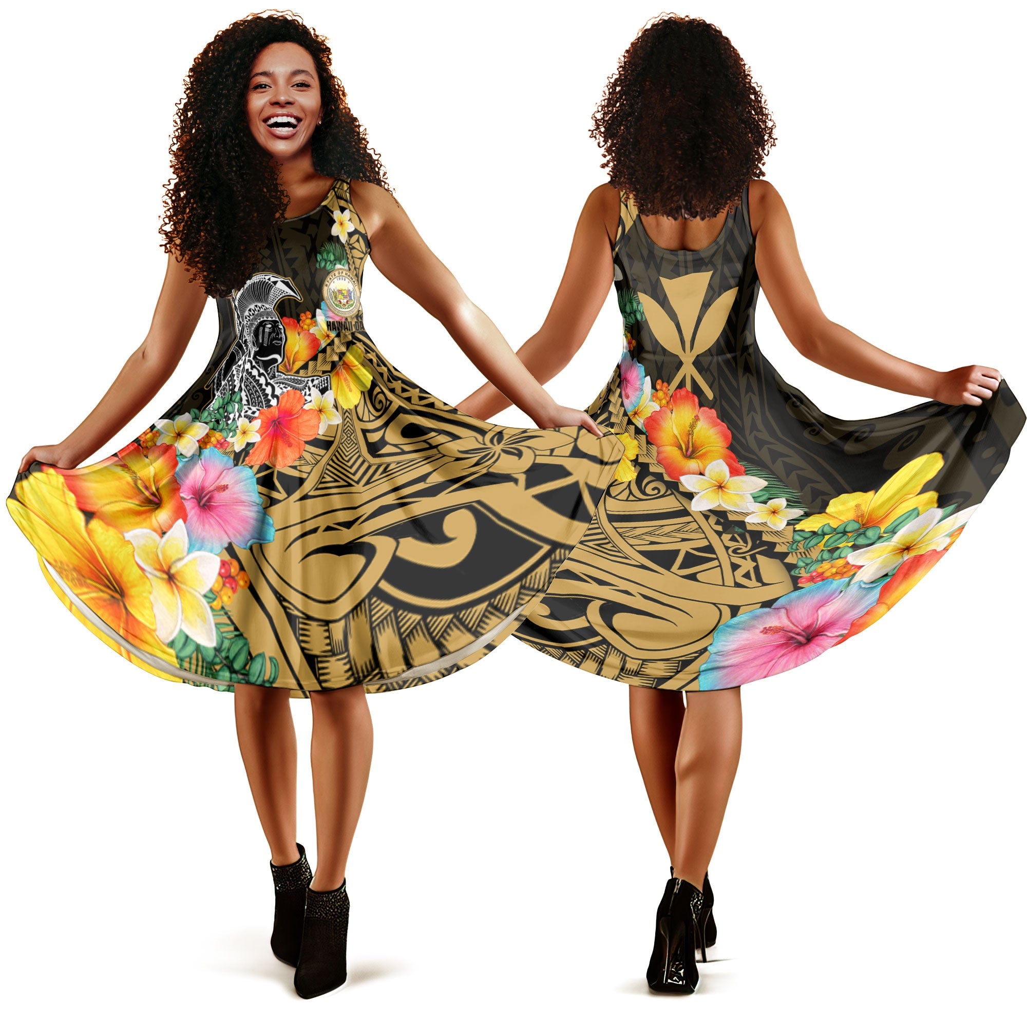 Hawaii Day King Kamehameha Midi Dress