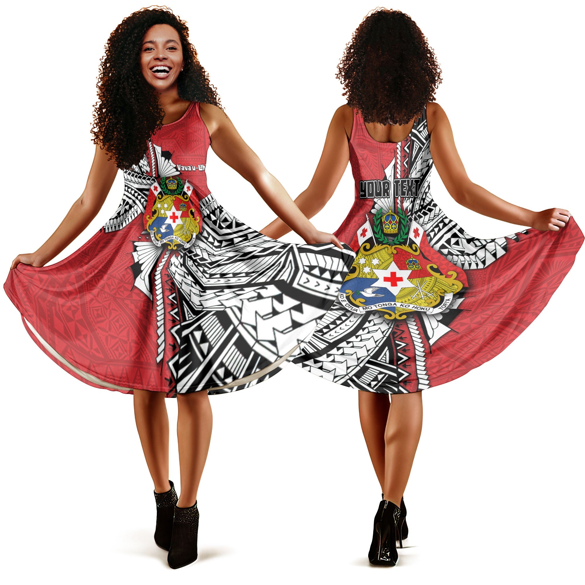 Custom Tonga Vava'u Lahi Coat Of Arms Midi Dress