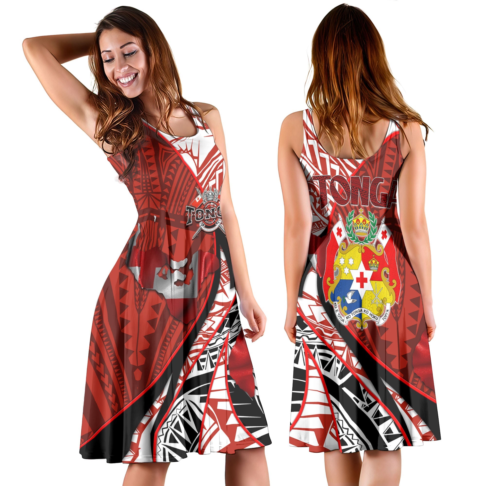 Tonga In My Heart Royal Coat Of Arms Midi Dress