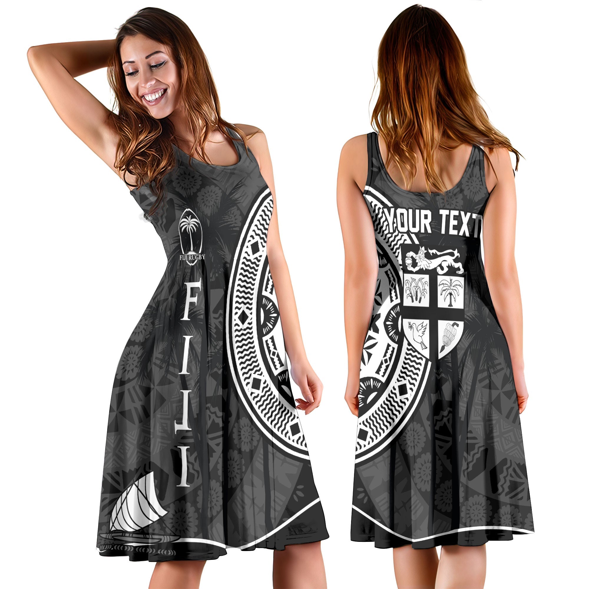 Custom Fiji Rugby Midi Dress