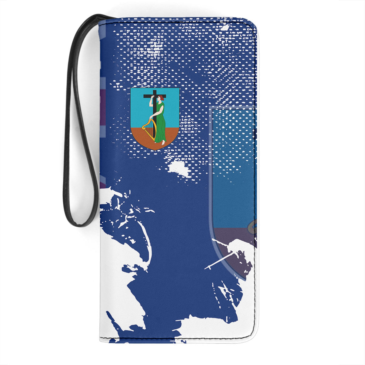 Montserrat Clutch Purse Flag & Coat Of Arms Paint Style