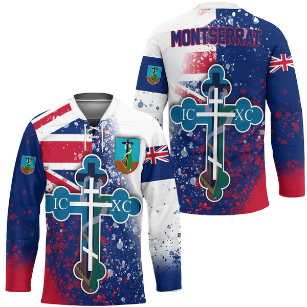 Montserrat Hockey Jersey Flag & Coat Of Arms Orthodox Style