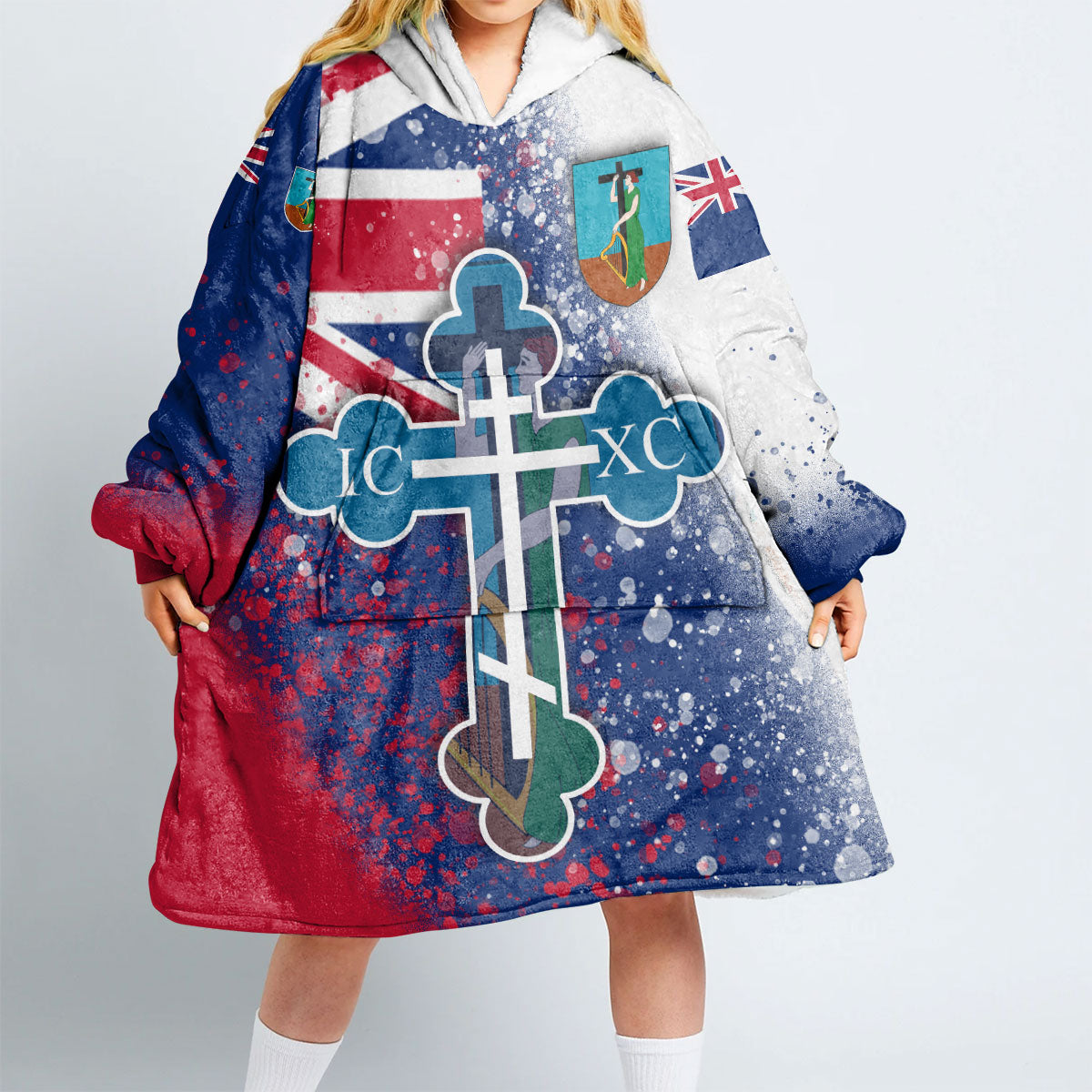 Montserrat Snug Hoodie Flag & Coat Of Arms Orthodox Style