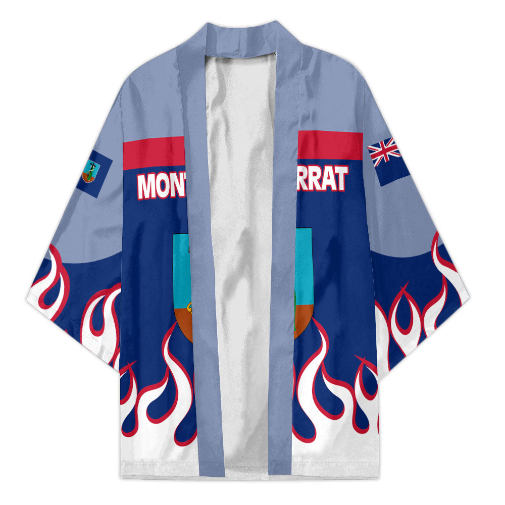 Montserrat Kimono Flag & Coat Of Arms Fire Hockey Style