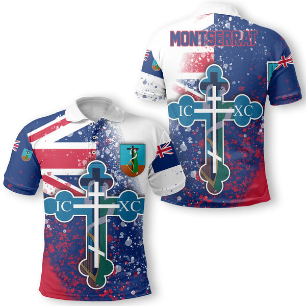 Montserrat Polo Shirt Flag & Coat Of Arms Orthodox Style