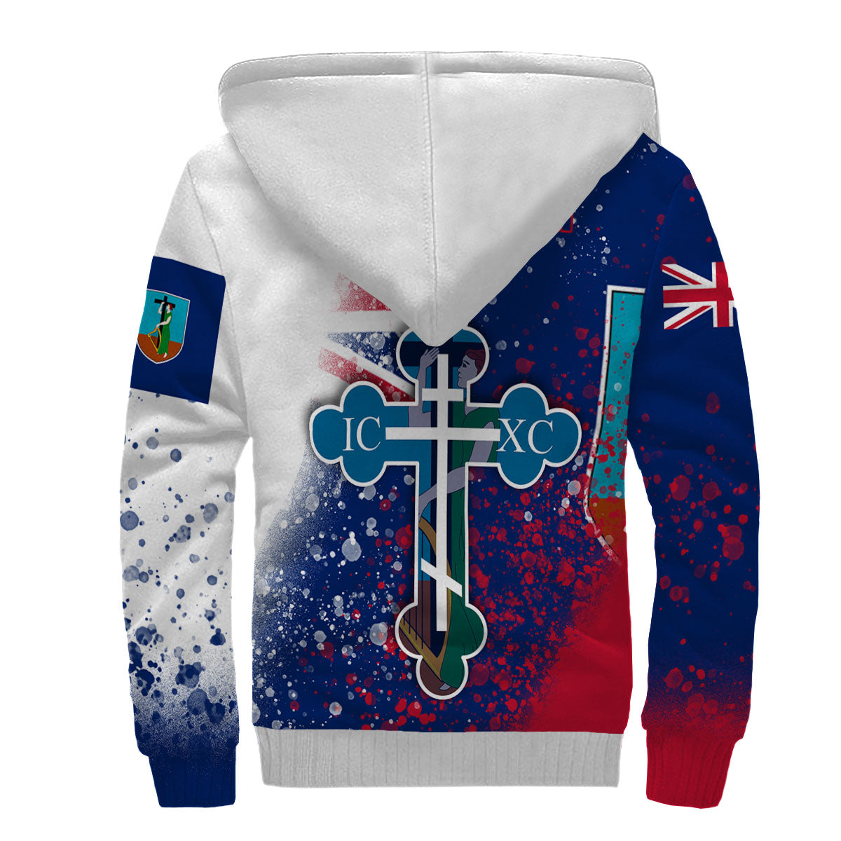 Montserrat Sherpa Hoodie Flag & Coat Of Arms Orthodox Style