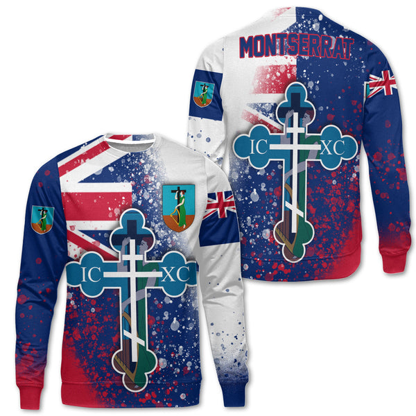 Montserrat Sweatshirt Flag & Coat Of Arms Orthodox Style