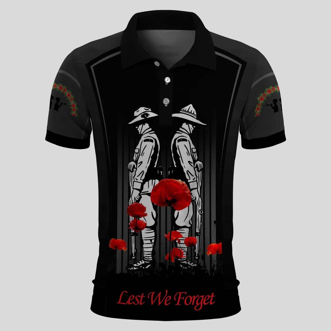 Anzac Polo - Anzac Remembrance Day Lest We Forget Polo Shirt
