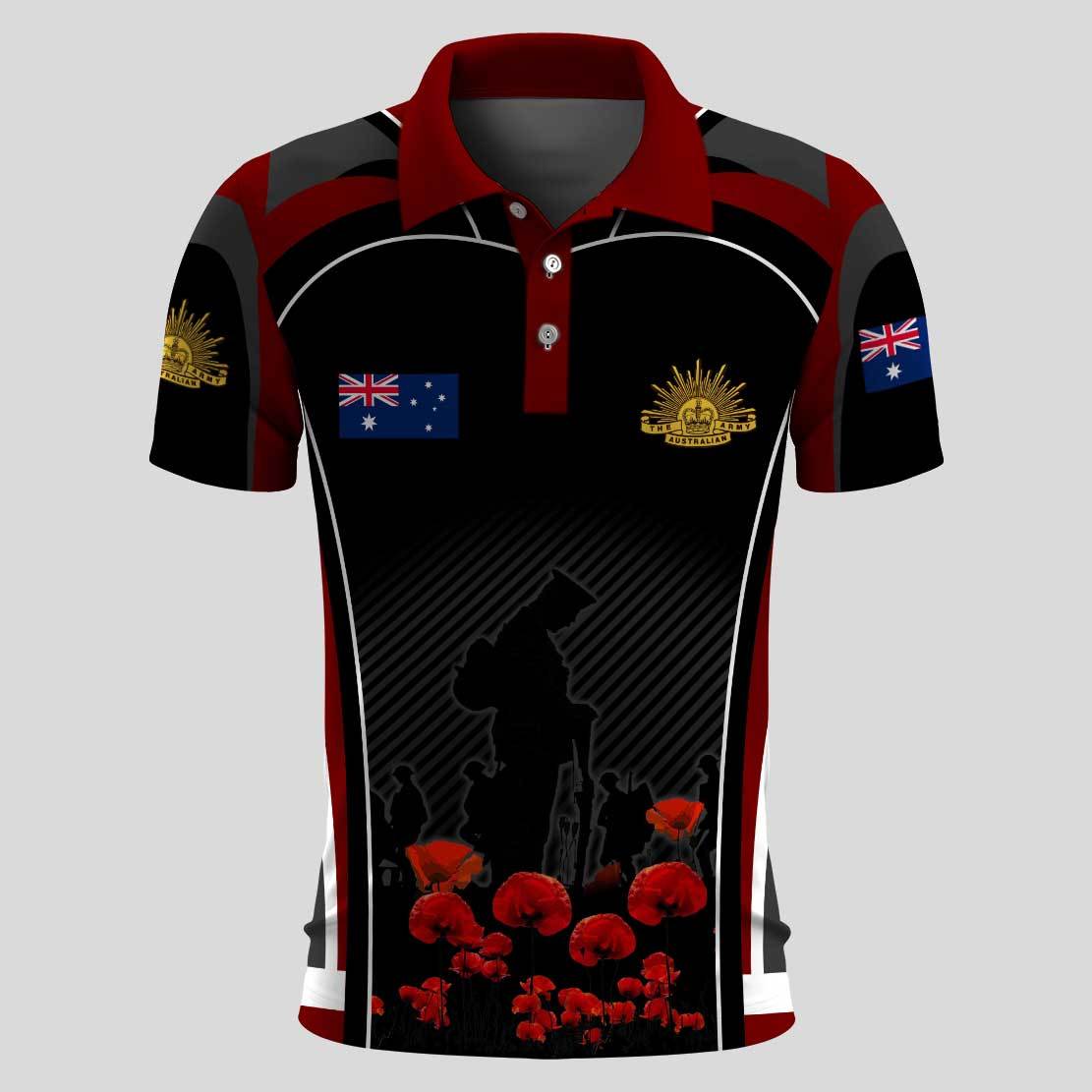 Anzac Polo - ANZAC DAY LEST WE FORGET POPPY SYMBOL Polo Shirt