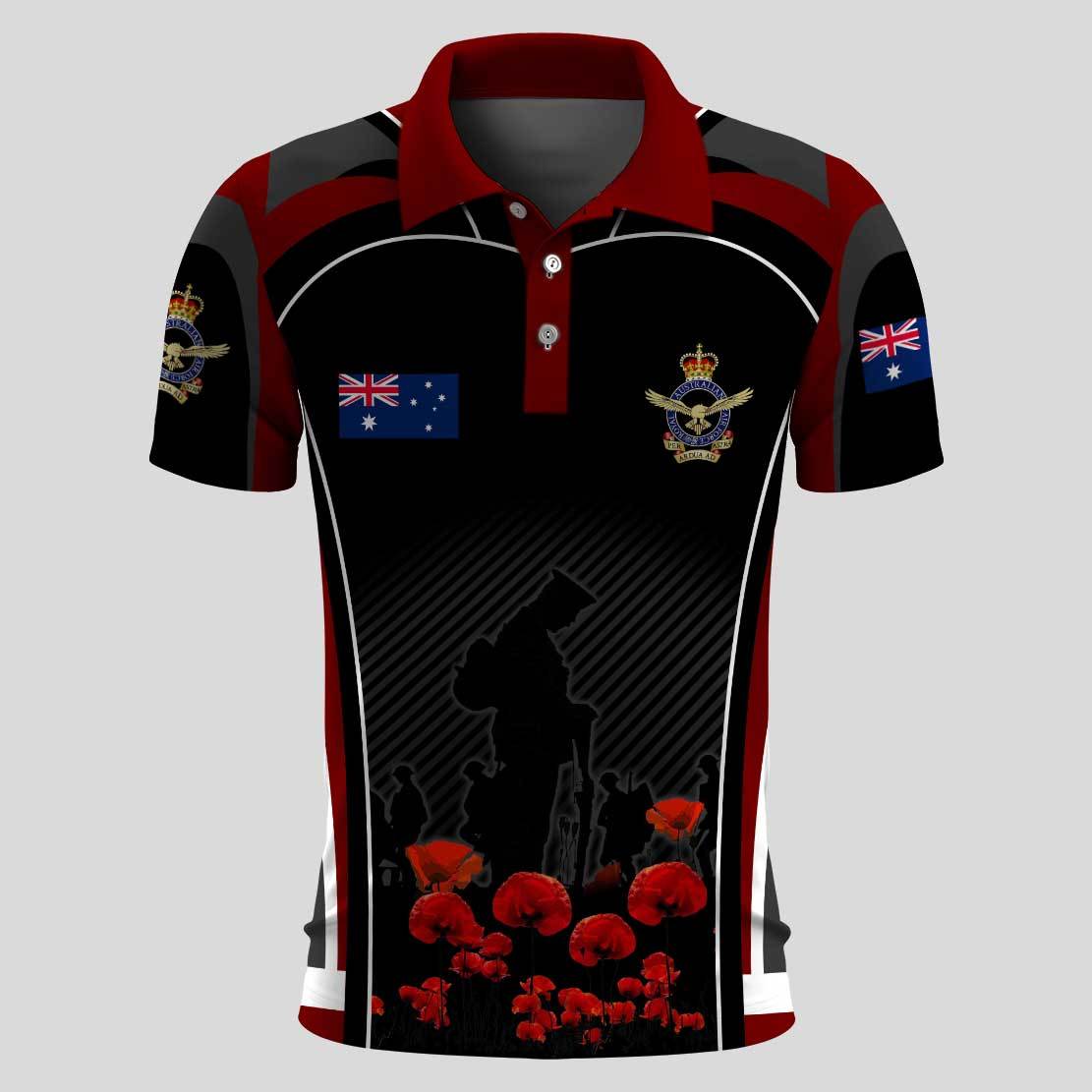 Anzac Polo - Red Puppy Anzac Remembrance Day Lest We Forget Polo Shirt