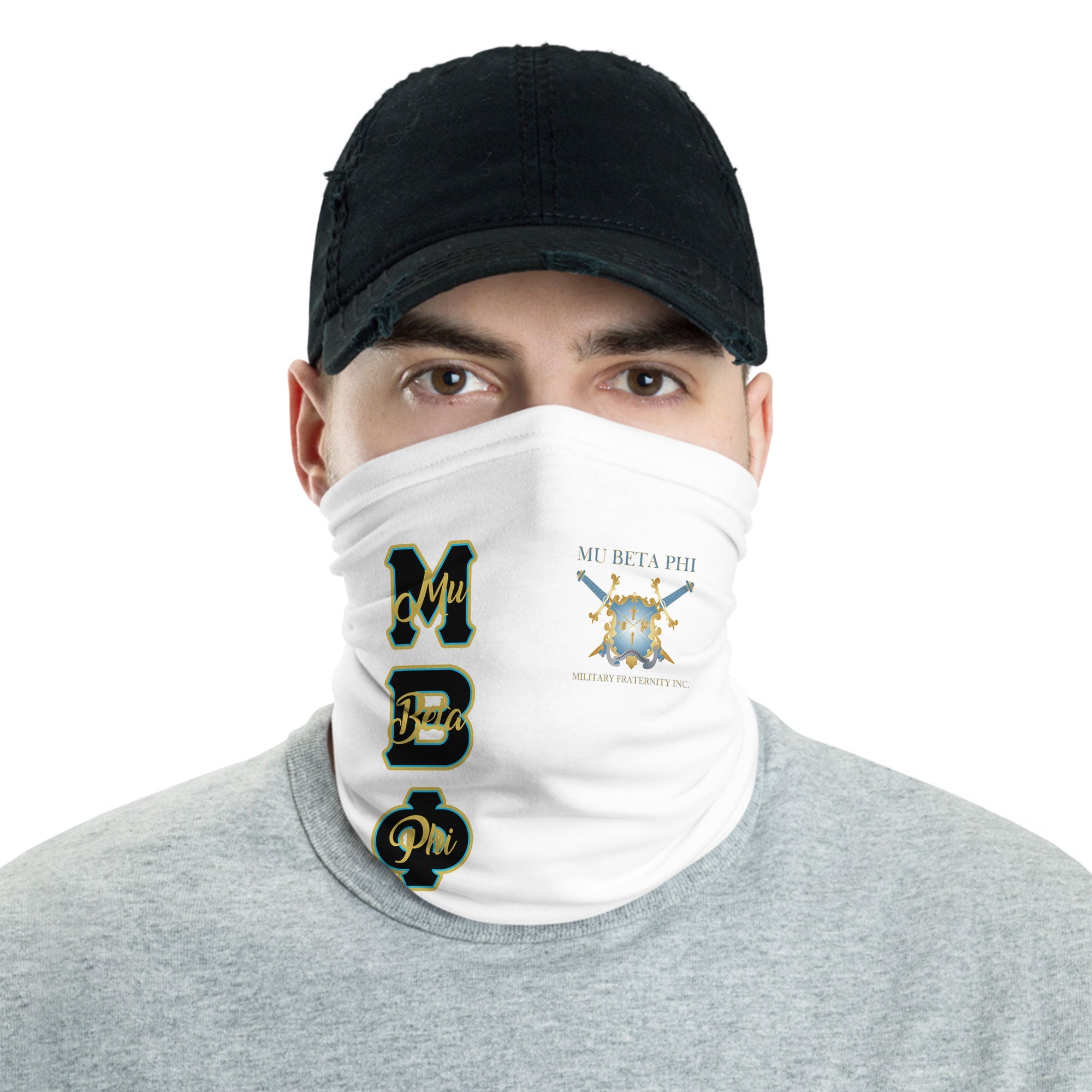 Fraternity Neck Gaiter - Mu Beta Phi Neck Gaiter Original White Style