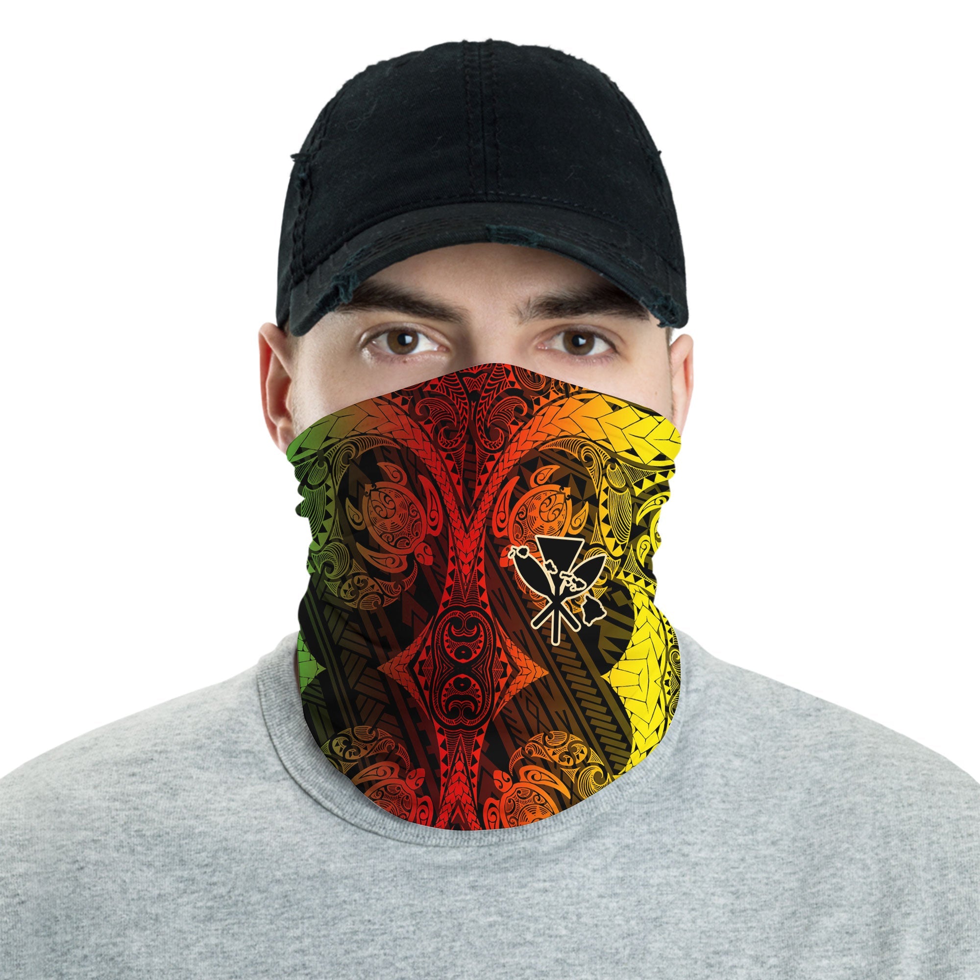 Kanaka Maoli Hawaii Neck Gaiter Reggae Style