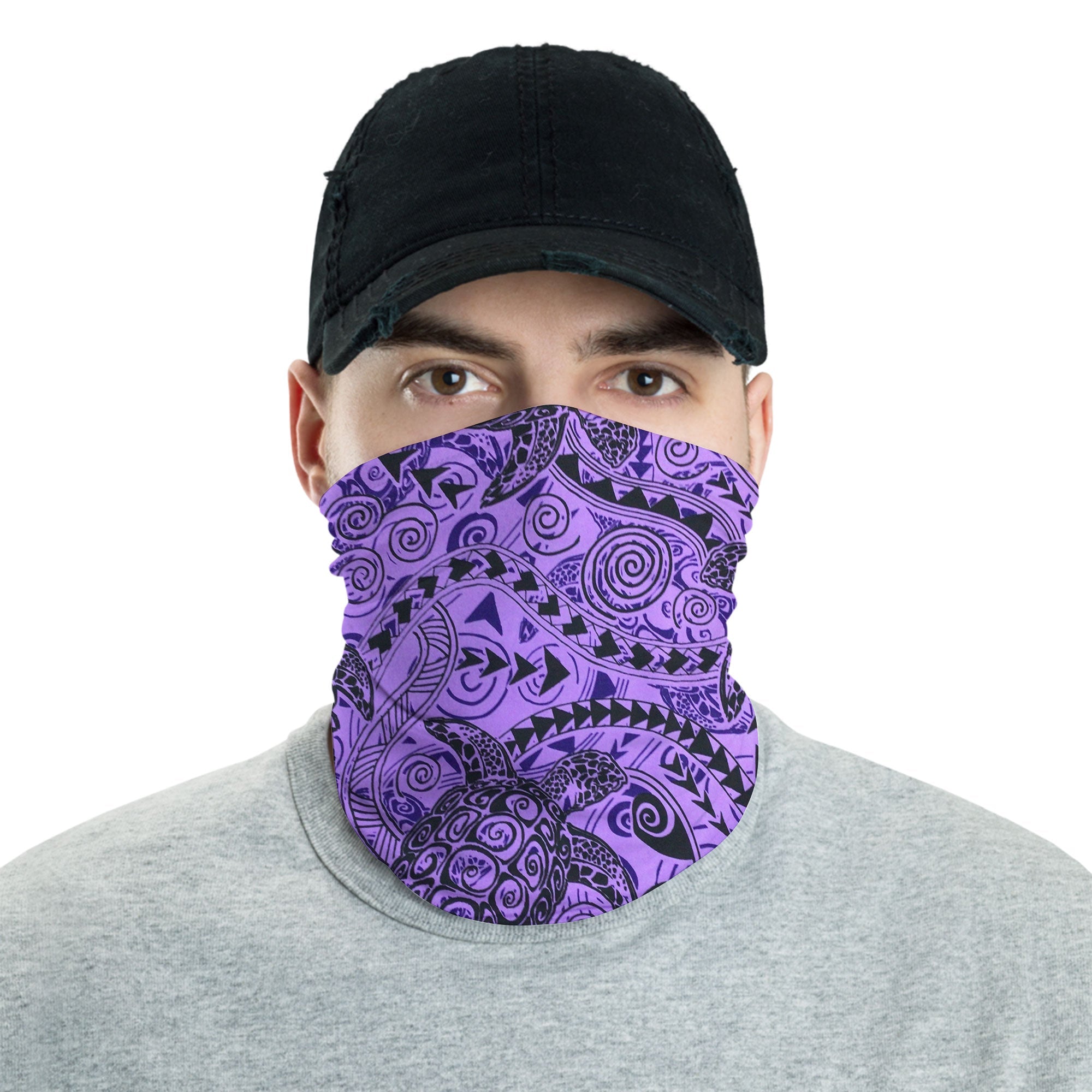 Hawaii Polynesian Turtle Neck Gaiter Purple Style