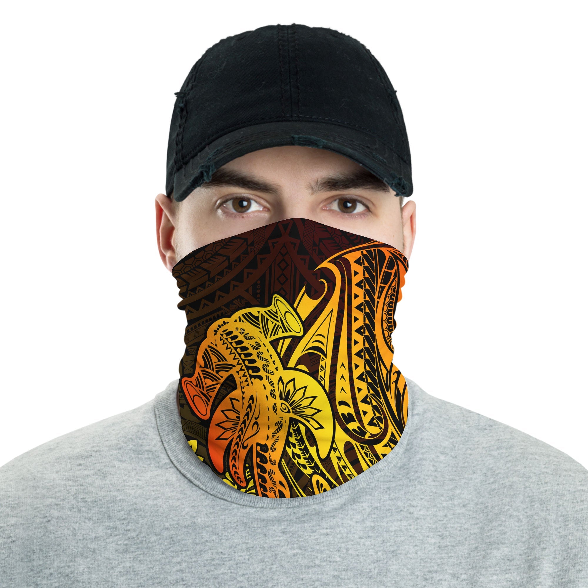 Hawaii Hammerhead Shark Neck Gaiter Reggae Style