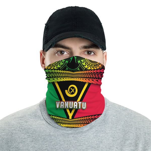 Vanuatu Flag & Coat Of Arms Neck Gaiter Reggae Style