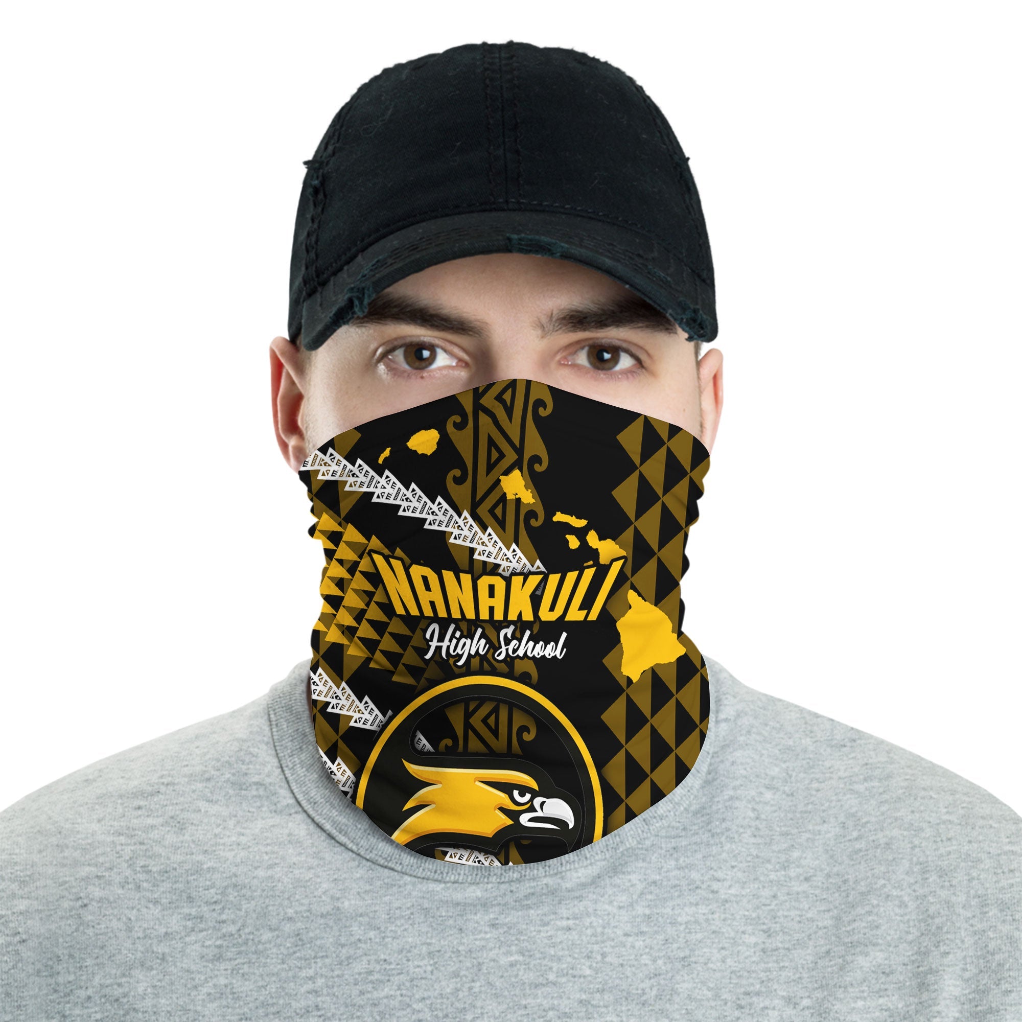 Hawaii Nanakuli High School Neck Gaiter Map Style