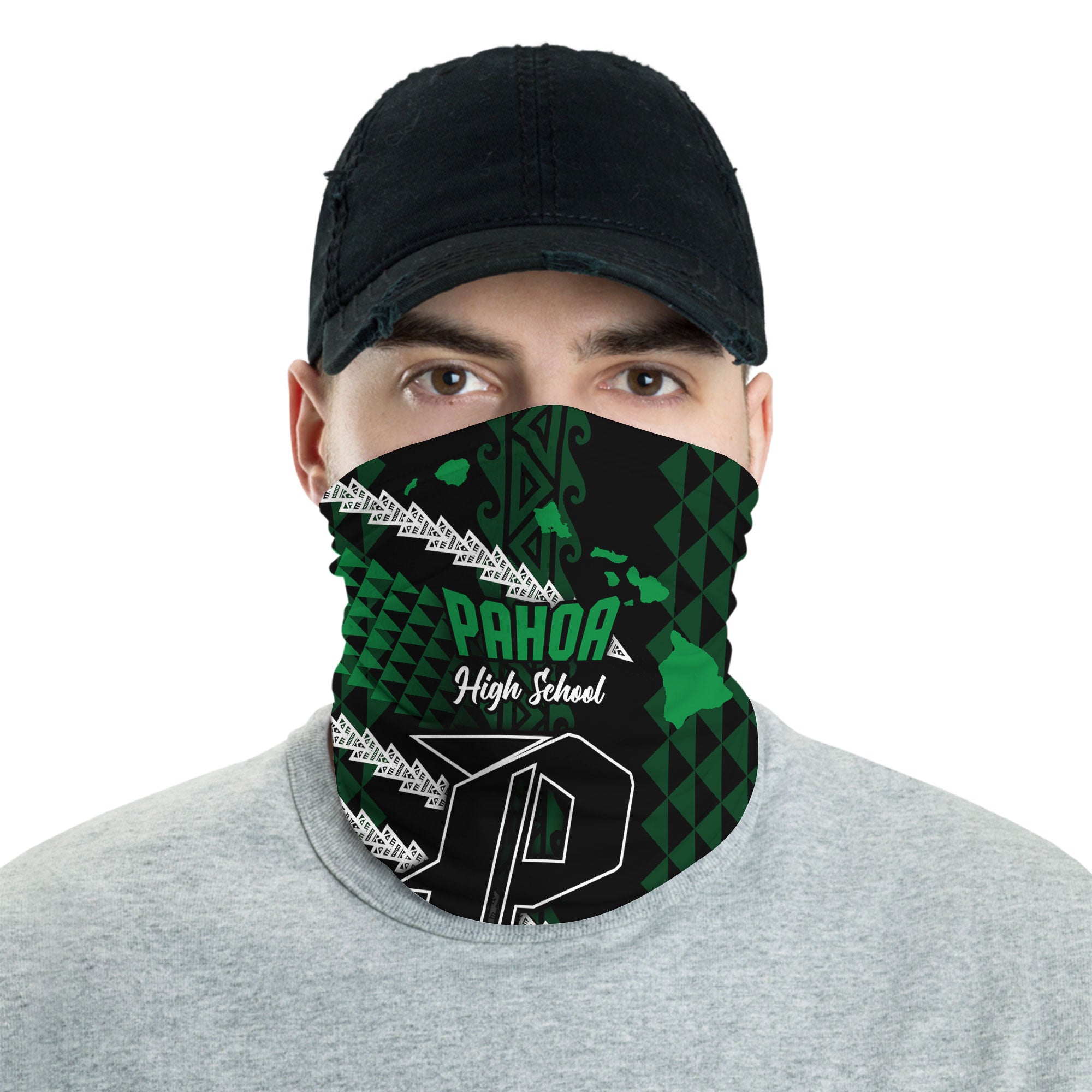 Hawaii Pahoa High & Intermediate School Neck Gaiter Map Style