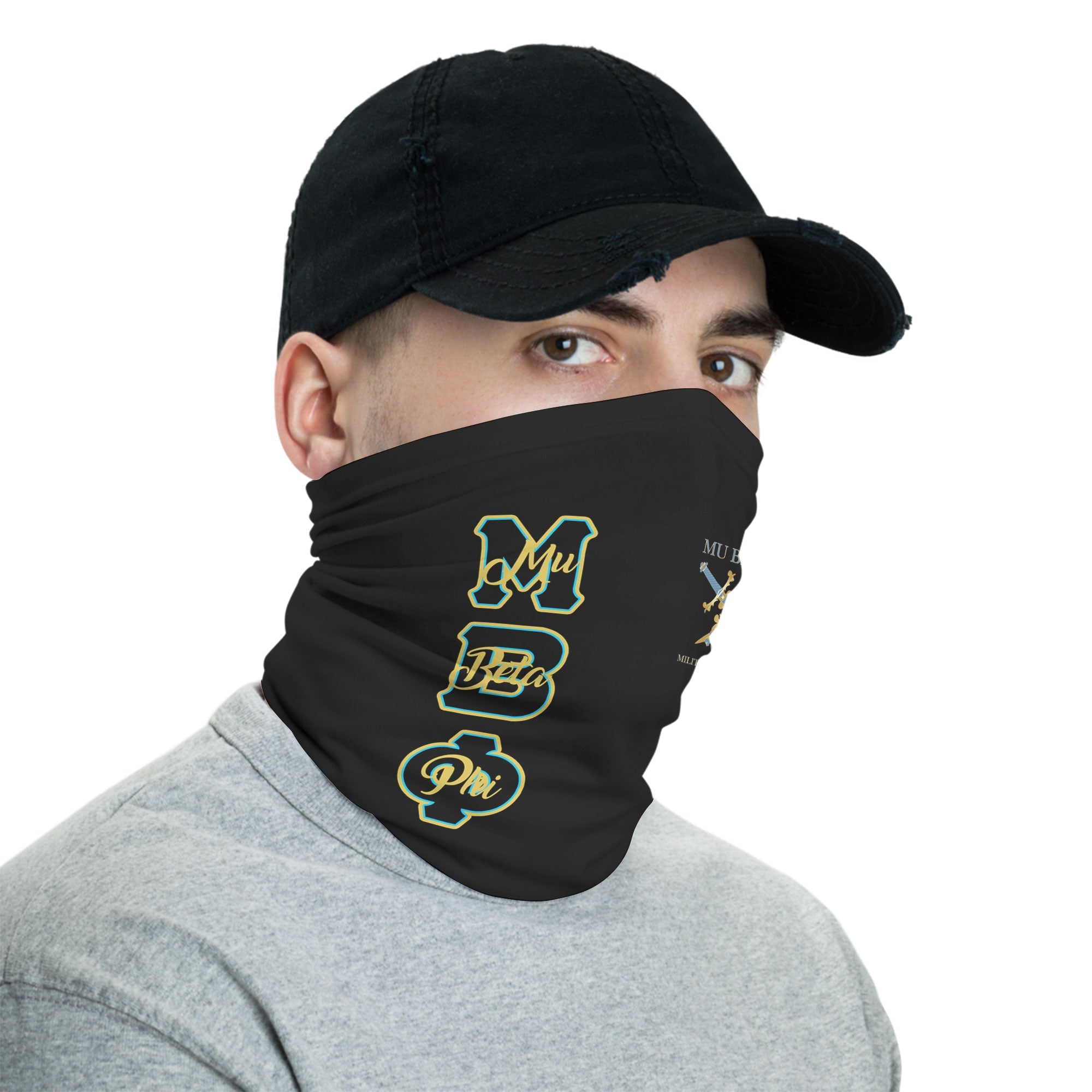 Fraternity Neck Gaiter - Mu Beta Phi Neck Gaiter Original Black Style