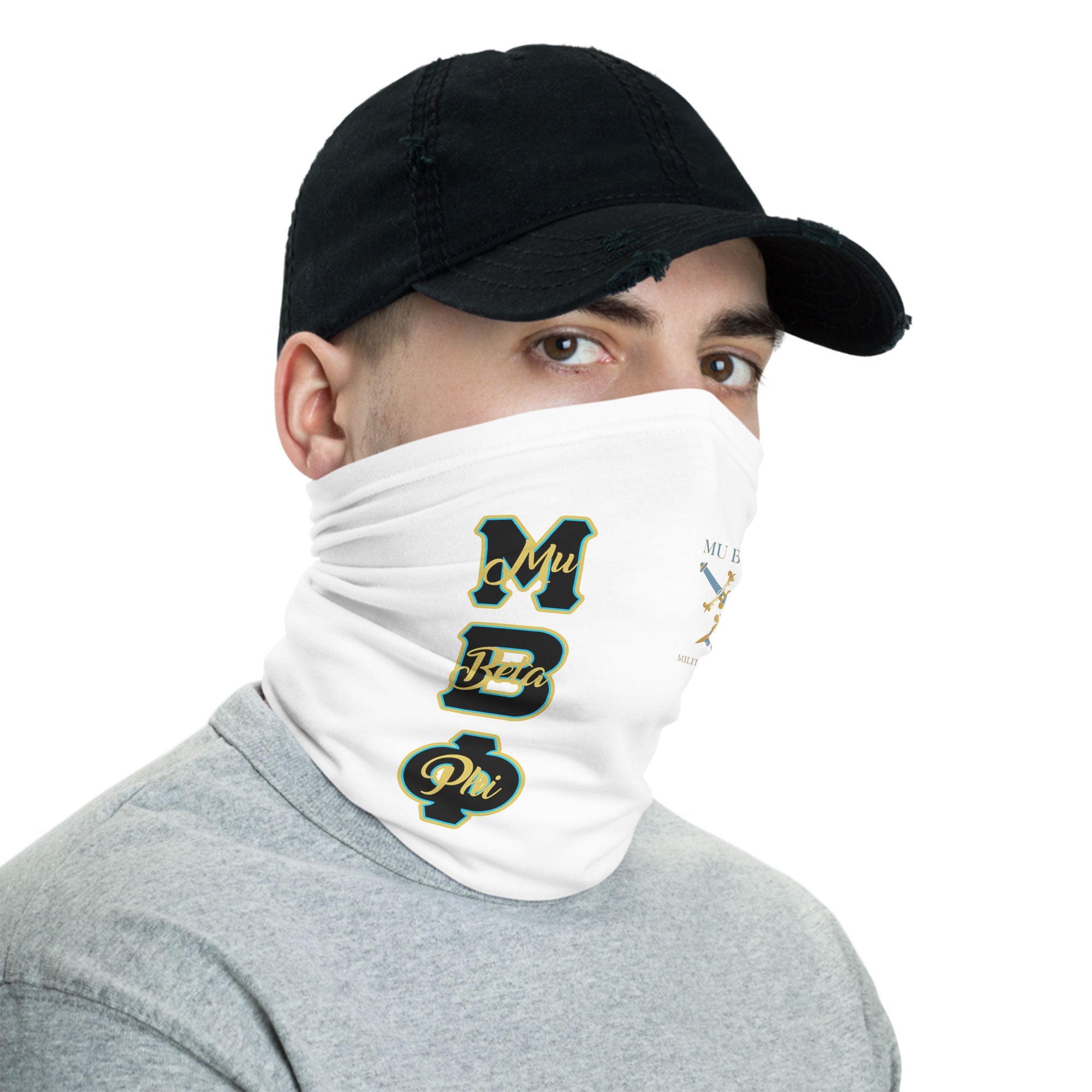 Fraternity Neck Gaiter - Mu Beta Phi Neck Gaiter Original White Style