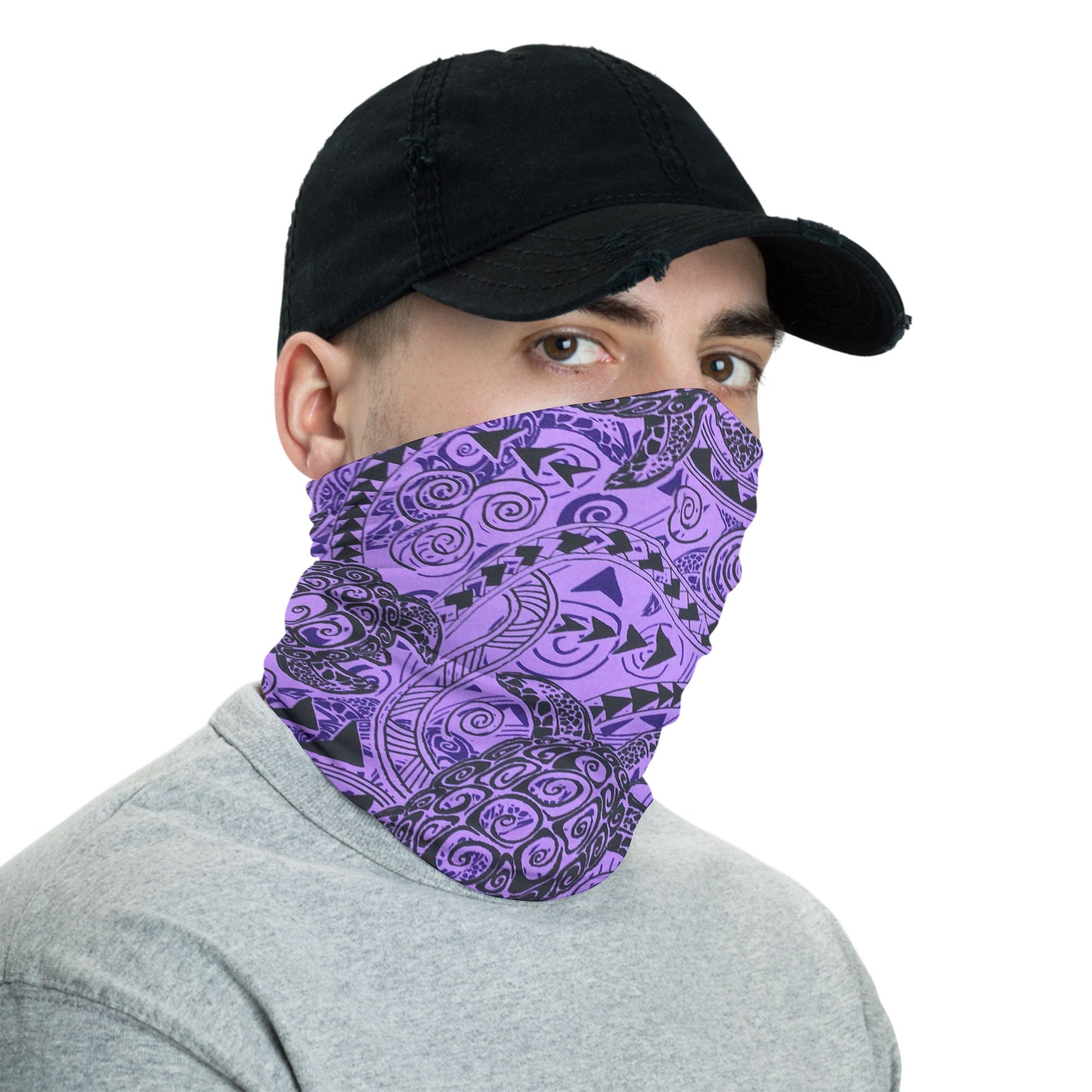 Hawaii Polynesian Turtle Neck Gaiter Purple Style