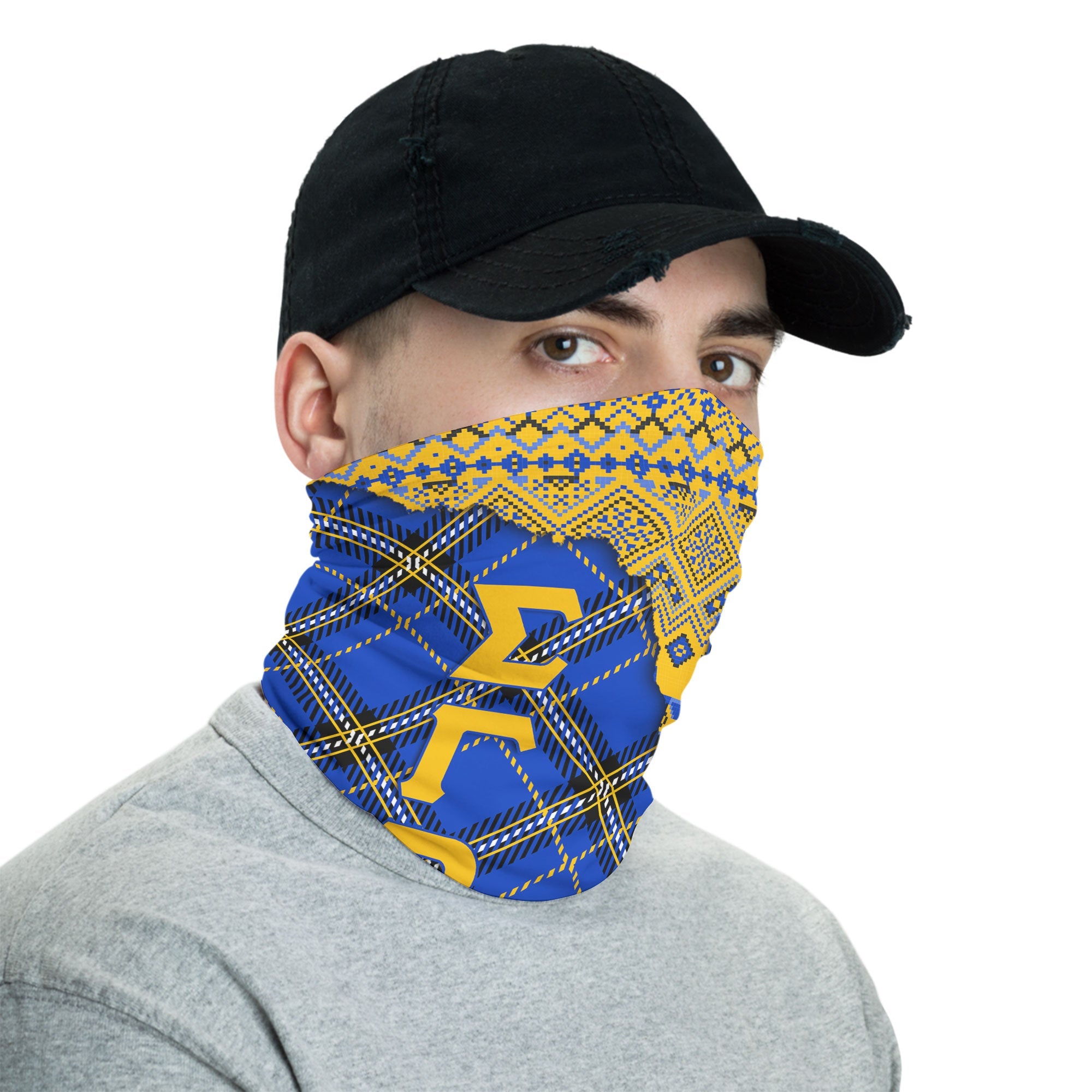 Sorority Neck Gaiter - Christmas Sigma Gamma Rho Girl Neck Gaiter Plaid Background Style