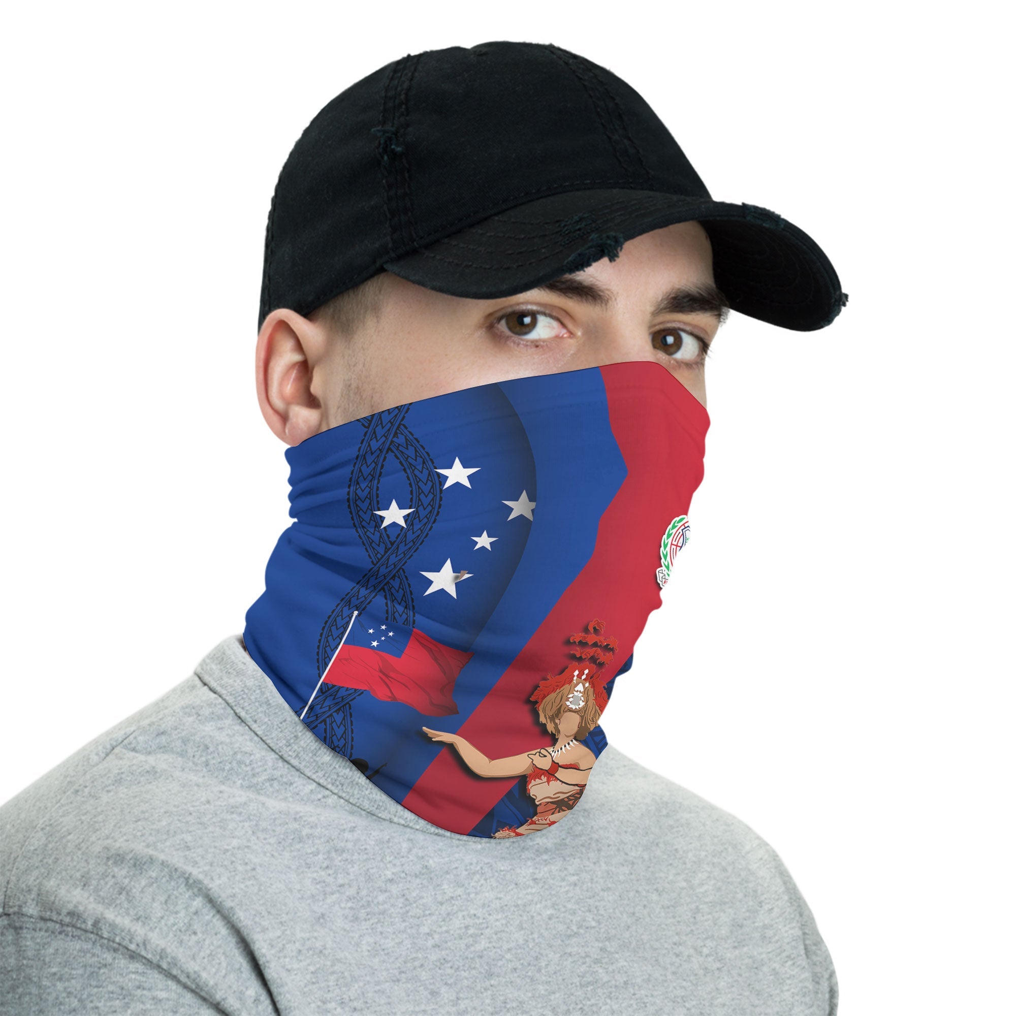 Samoa Independence Day Neck Gaiter Celebrating Dance Style