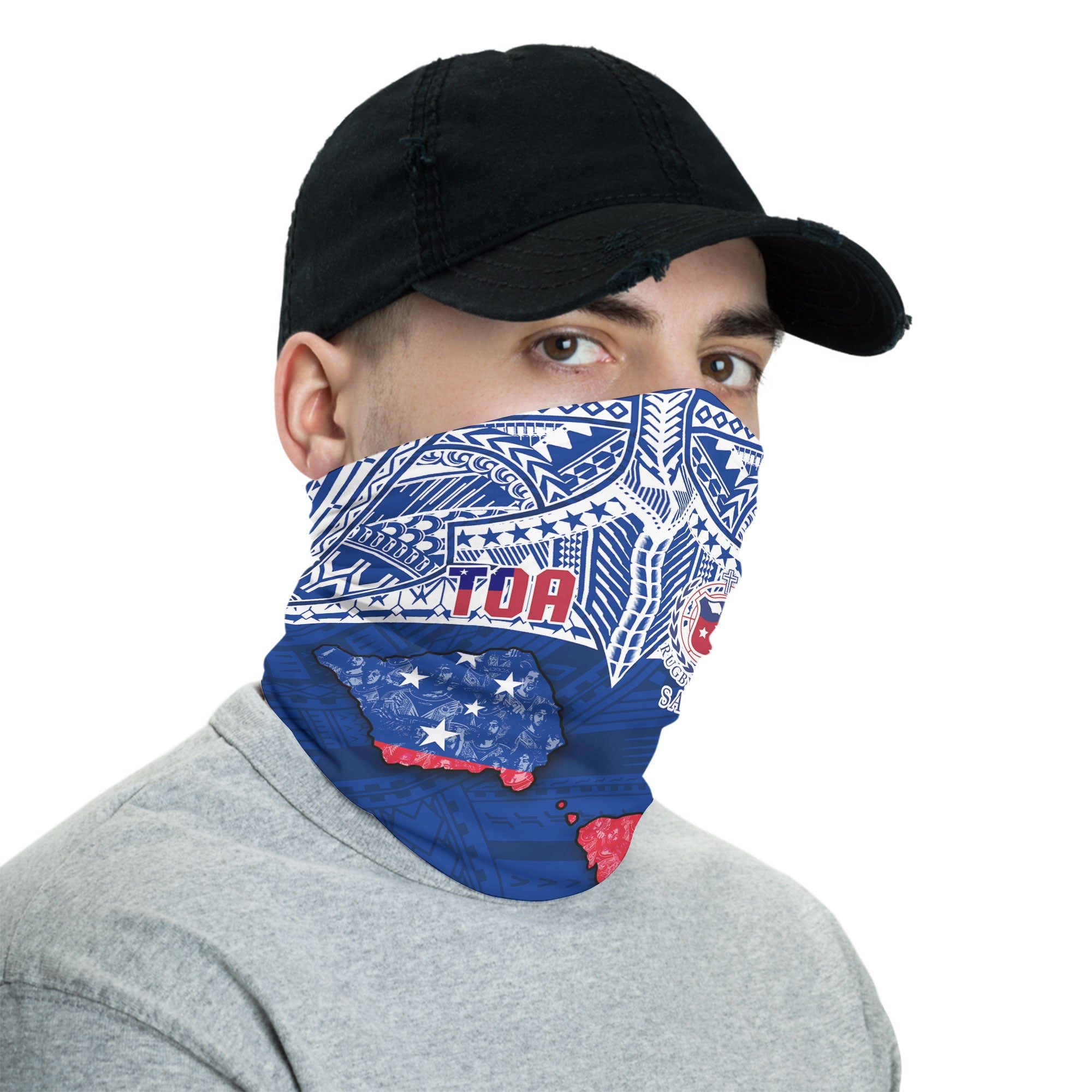 Samoa TOA Rugby Neck Gaiter Map Style