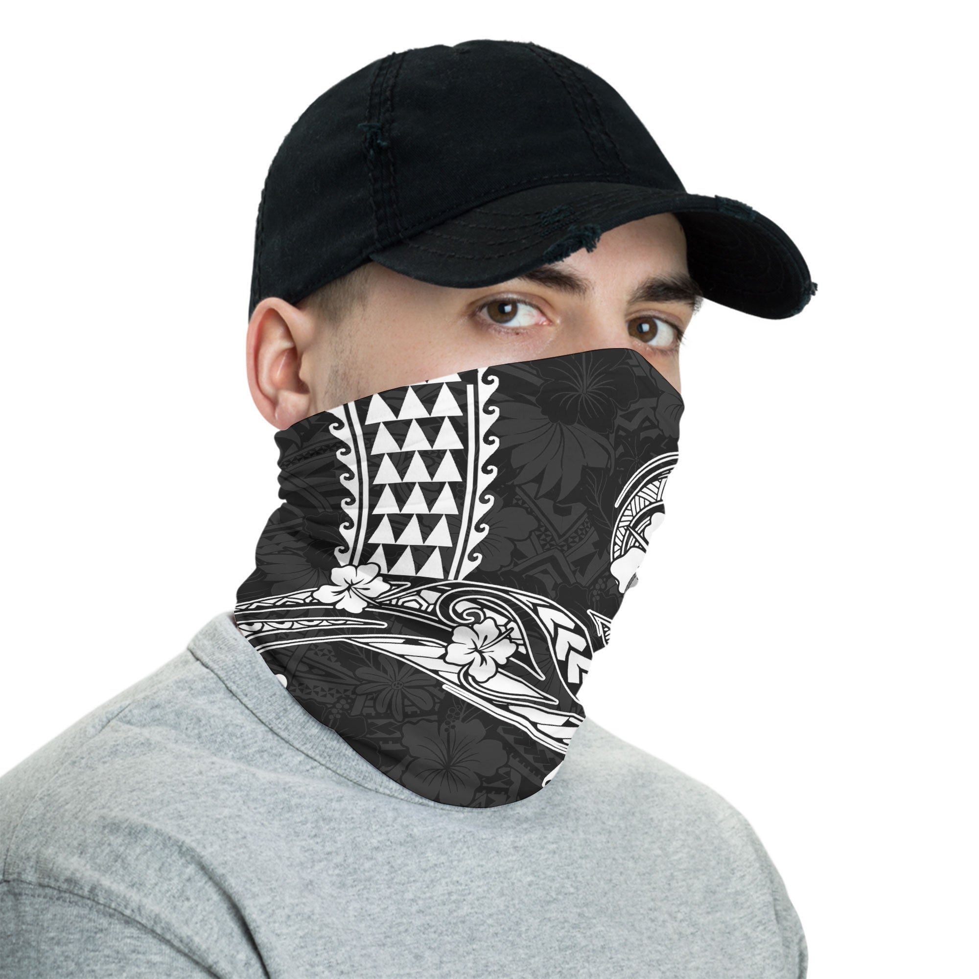 Hawaii Seal Neck Gaiter Turtle & Map Style