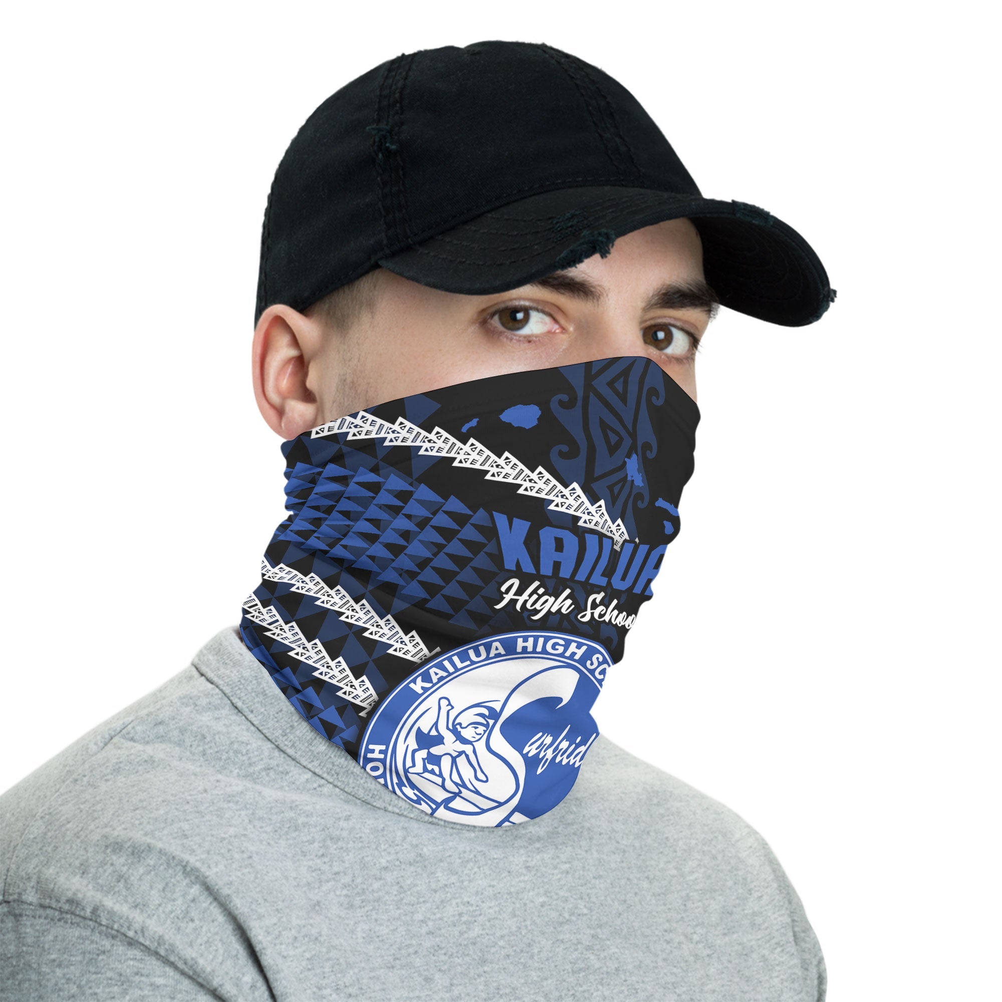 Hawaii Kailua High School Neck Gaiter Map Style