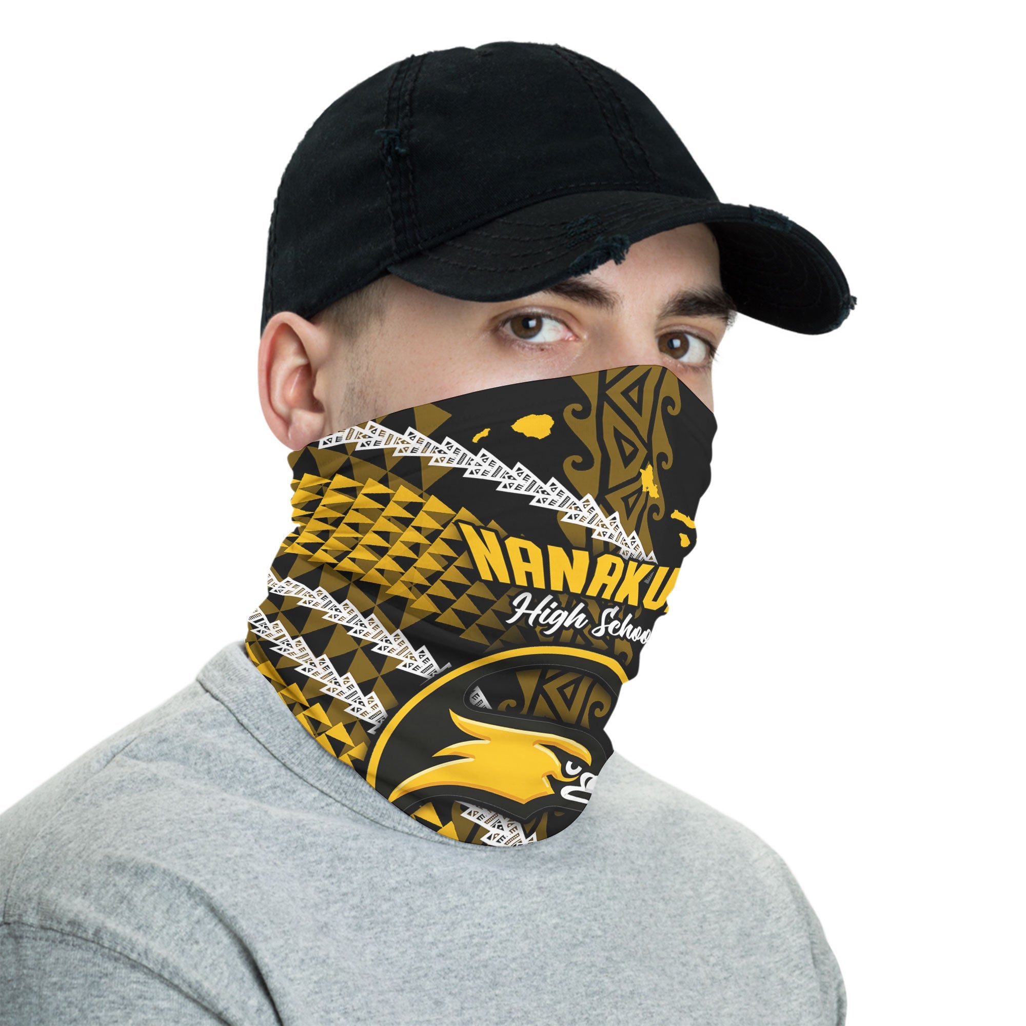 Hawaii Nanakuli High School Neck Gaiter Map Style