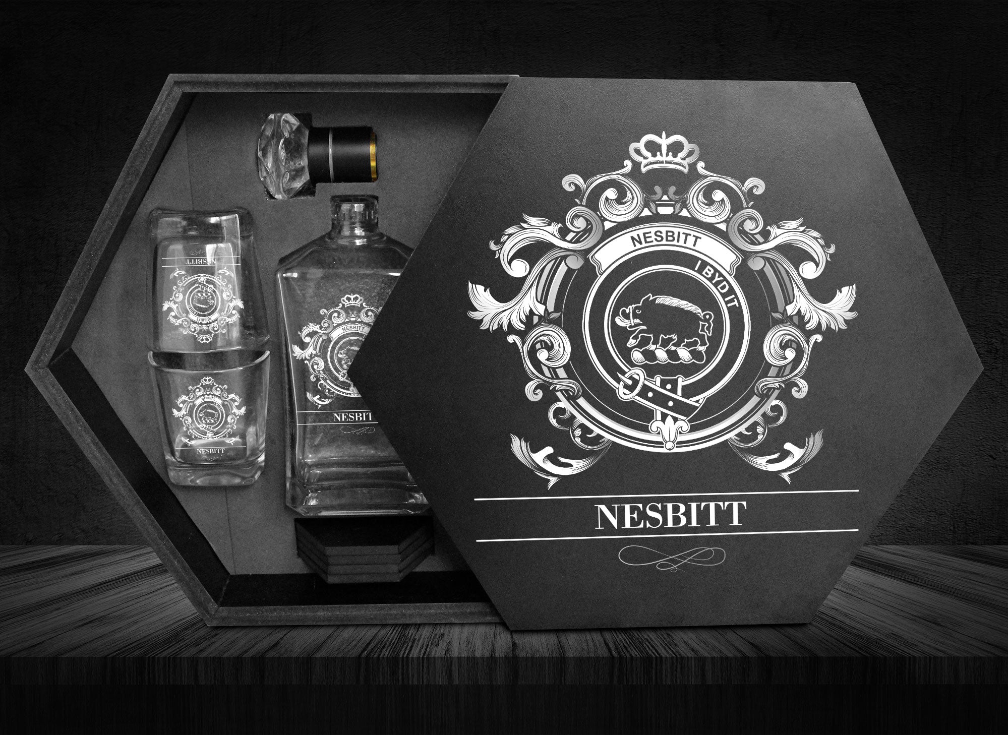 Nesbitt Tartan Clan Decanter Set