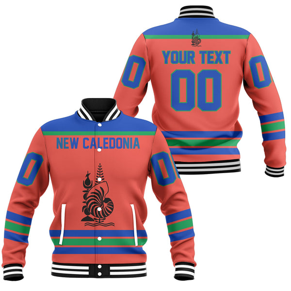 New Caledonia Baseball Jacket Flag & Coat Of Arms Hockey Style