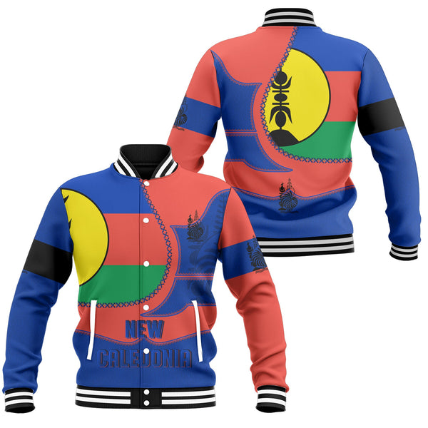 New Caledonia Baseball Jacket Flag & Coat Of Arms Leather Style