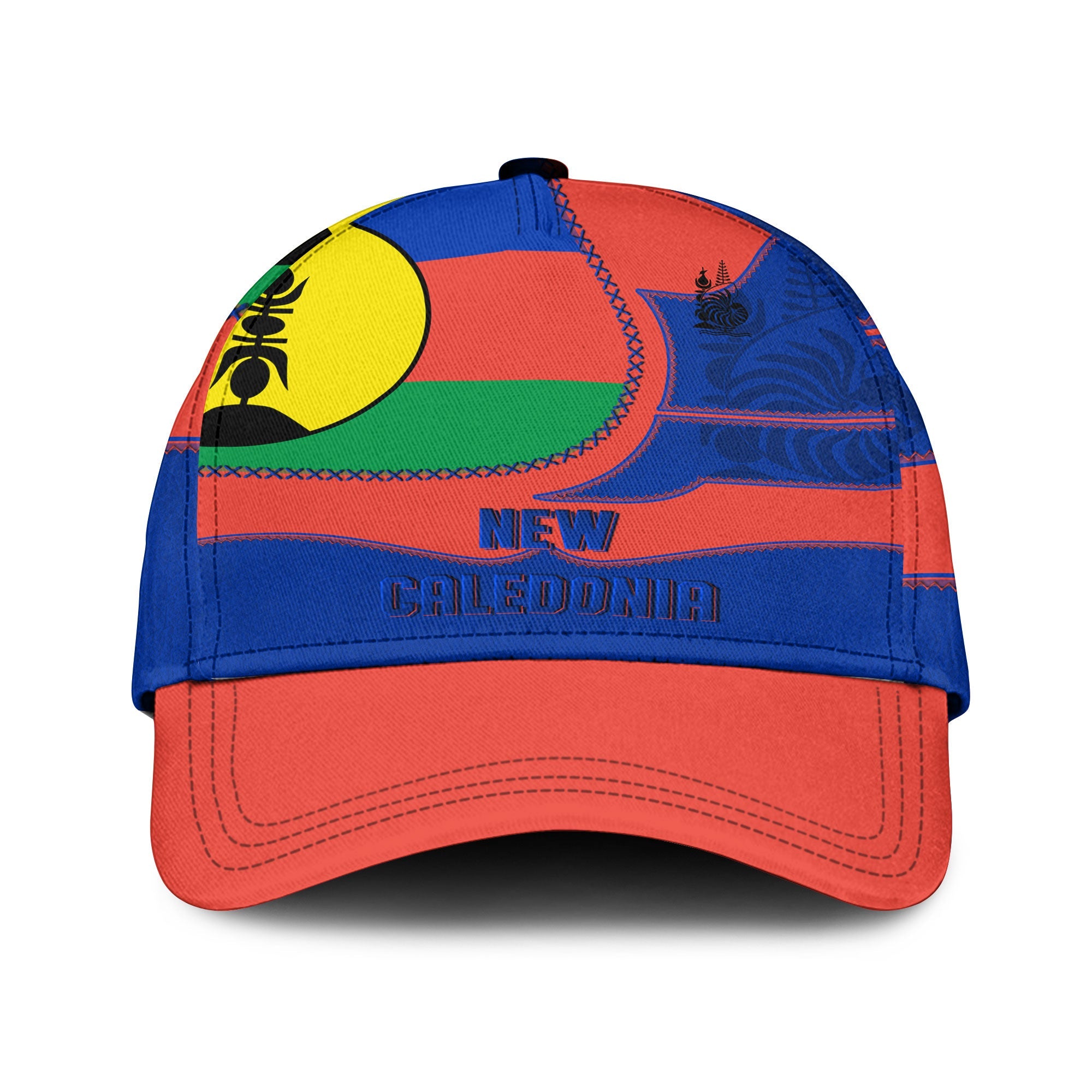 New Caledonia Classic Cap Flag & Coat Of Arms Leather Style