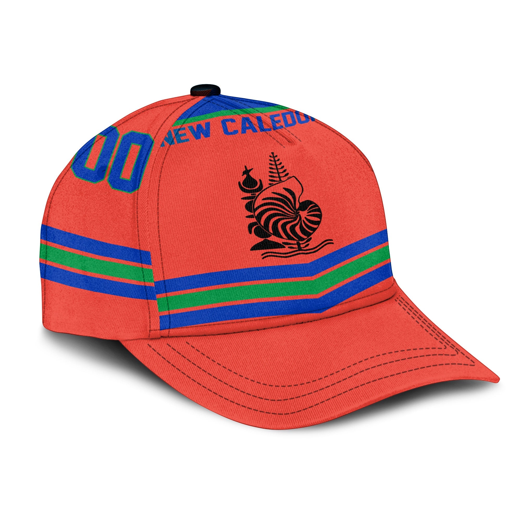 New Caledonia Classic Cap Flag & Coat Of Arms Hockey Style