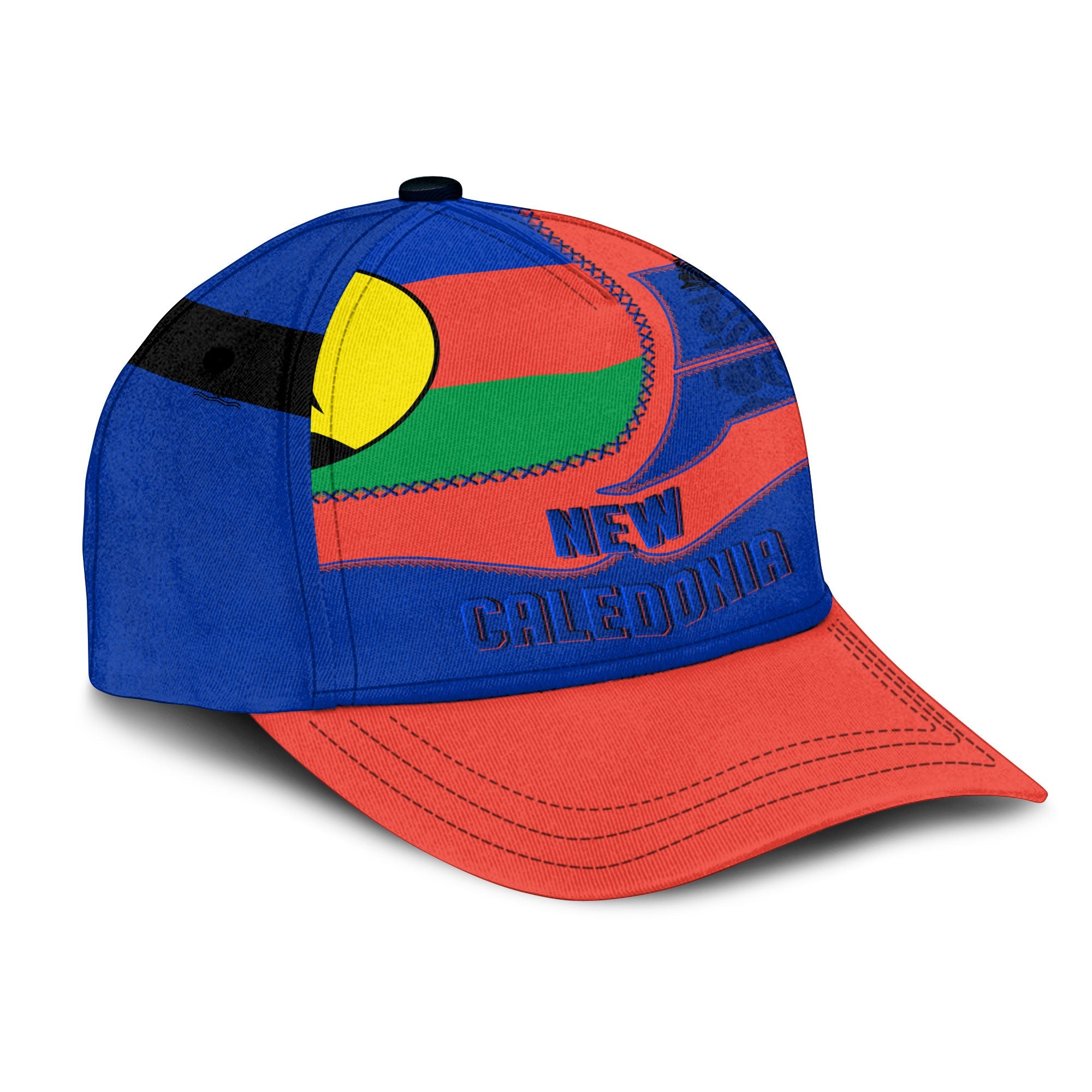 New Caledonia Classic Cap Flag & Coat Of Arms Leather Style