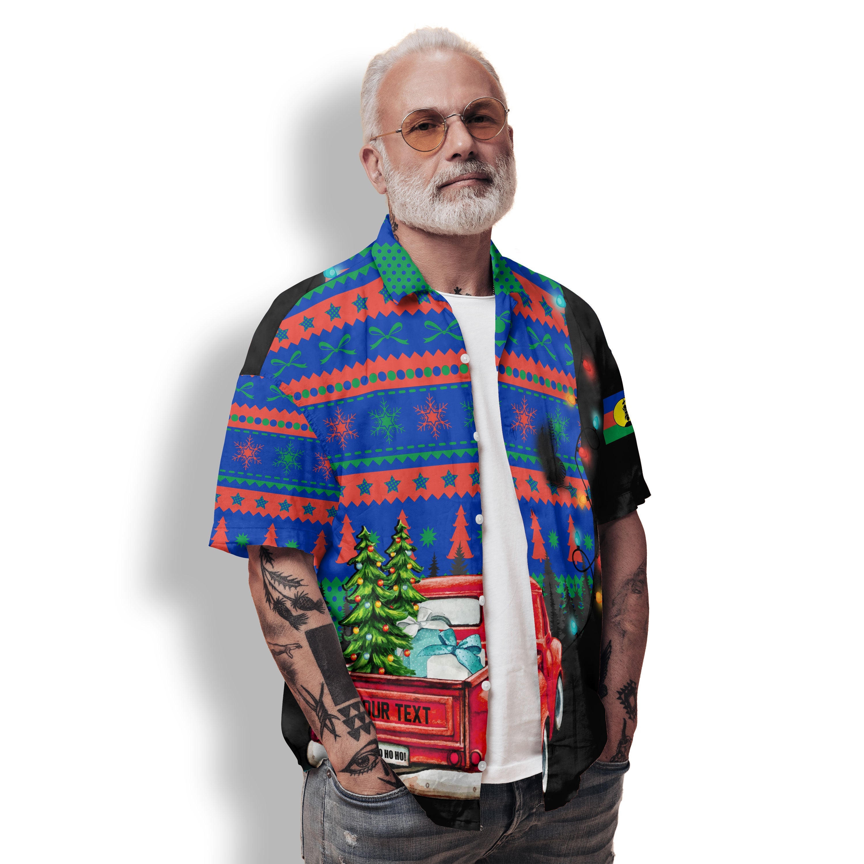 New Caledonia Hawaiian Shirt Coat Of Arms Christmas Style