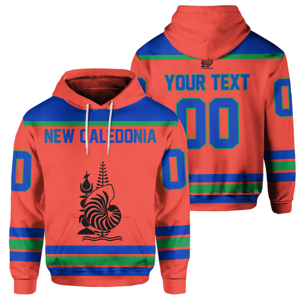 New Caledonia Hoodie Flag & Coat Of Arms Hockey Style