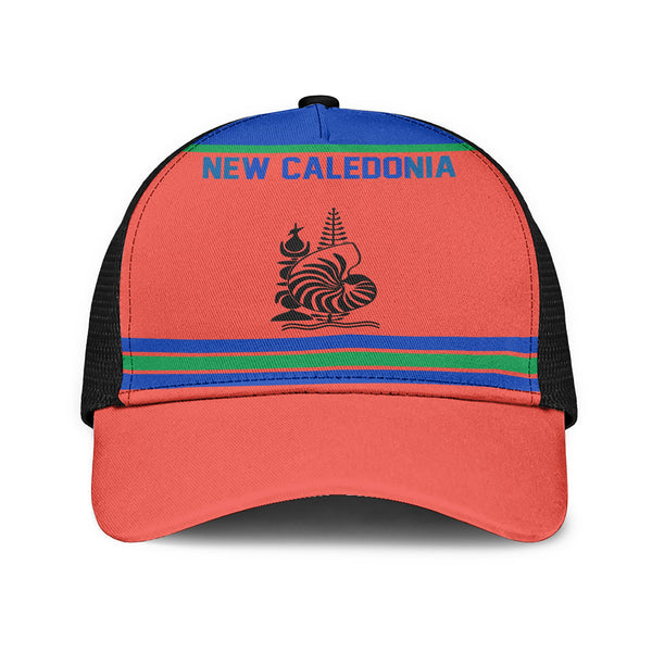 New Caledonia Mesh Back Cap Flag & Coat Of Arms Hockey Style