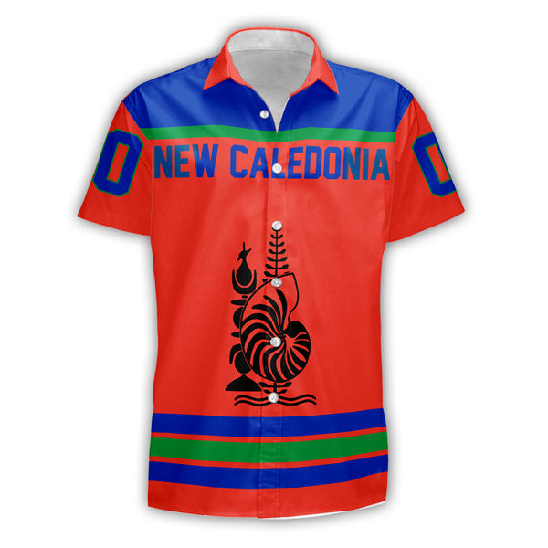 New Caledonia Short Sleeve Shirt Flag & Coat Of Arms Hockey Style