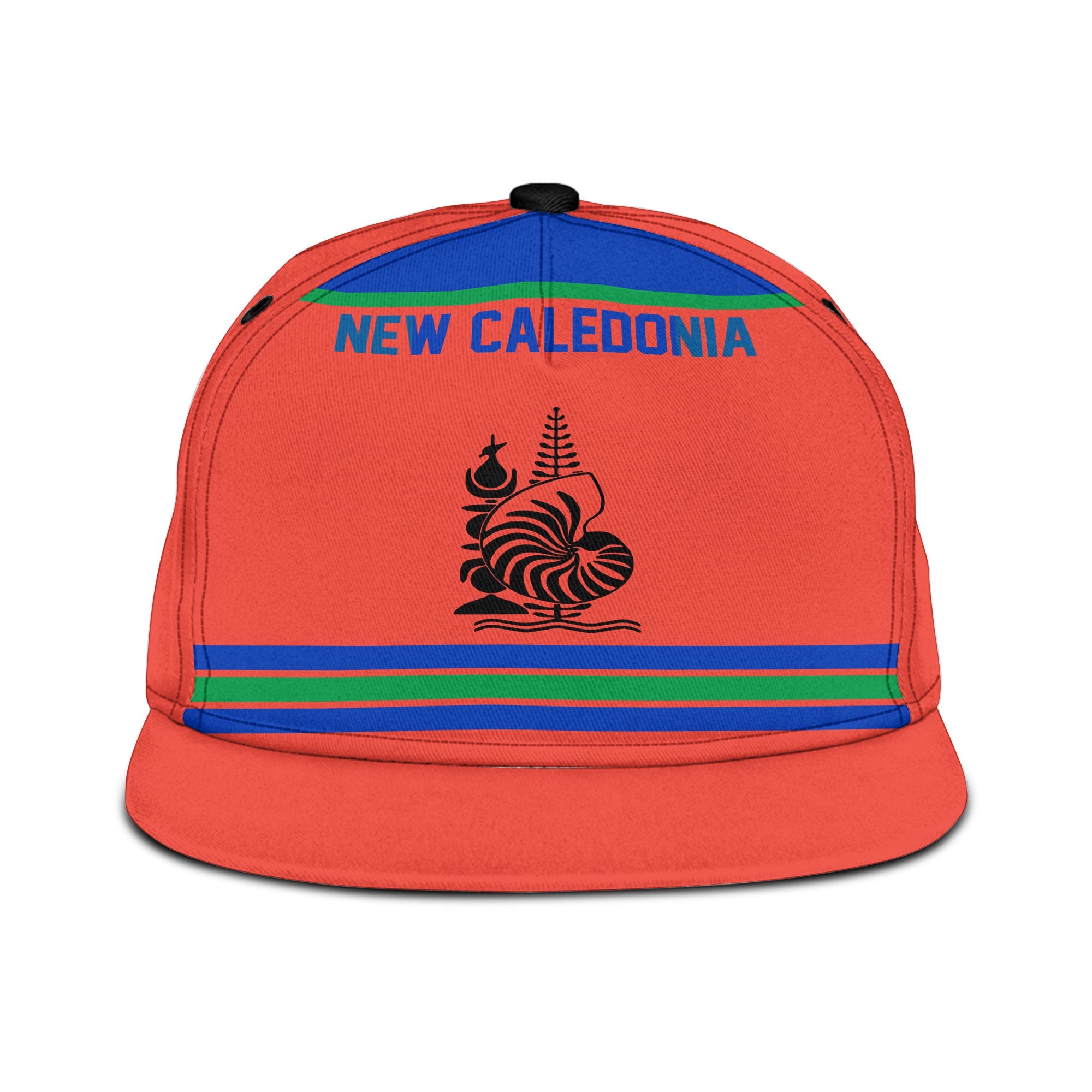 New Caledonia Snapback Hat Flag & Coat Of Arms Hockey Style