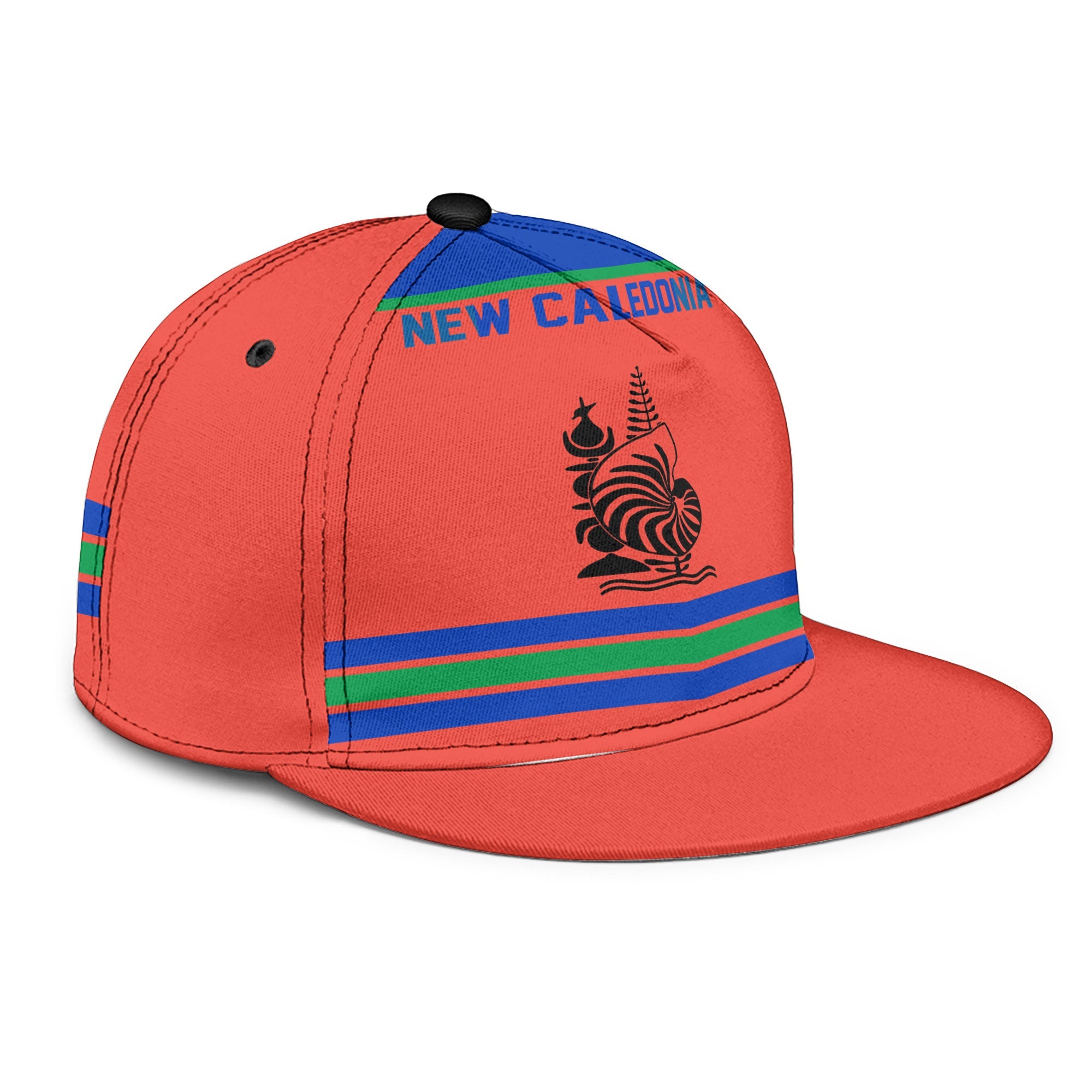 New Caledonia Snapback Hat Flag & Coat Of Arms Hockey Style