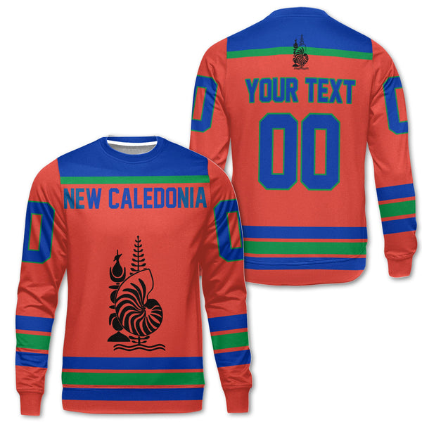 New Caledonia Sweatshirt Flag & Coat Of Arms Hockey Style