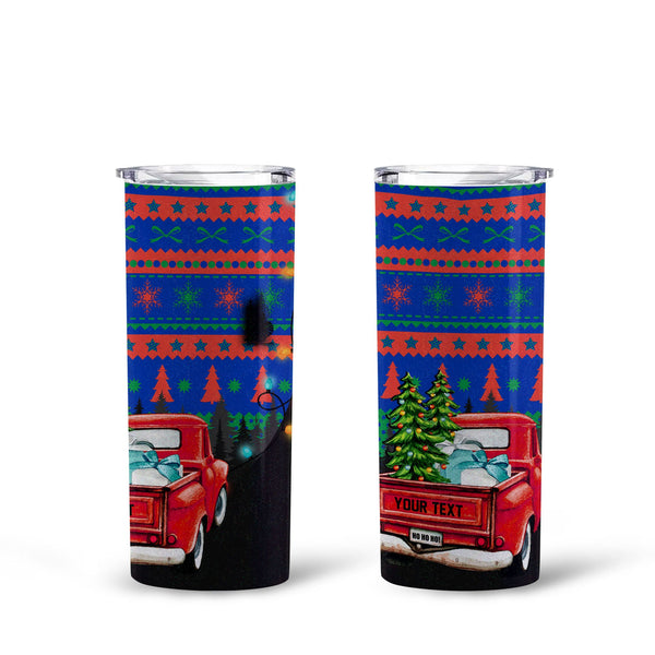 New Caledonia Tall Glitter Tumbler Coat Of Arms Christmas Style