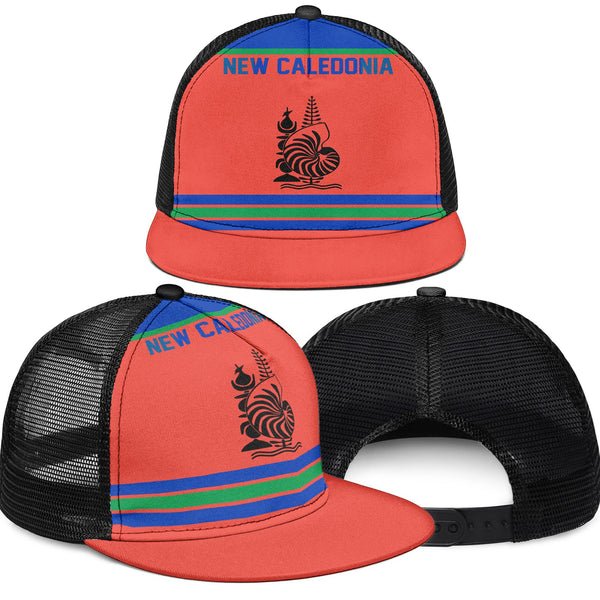 New Caledonia Trucker Hat Flag & Coat Of Arms Hockey Style