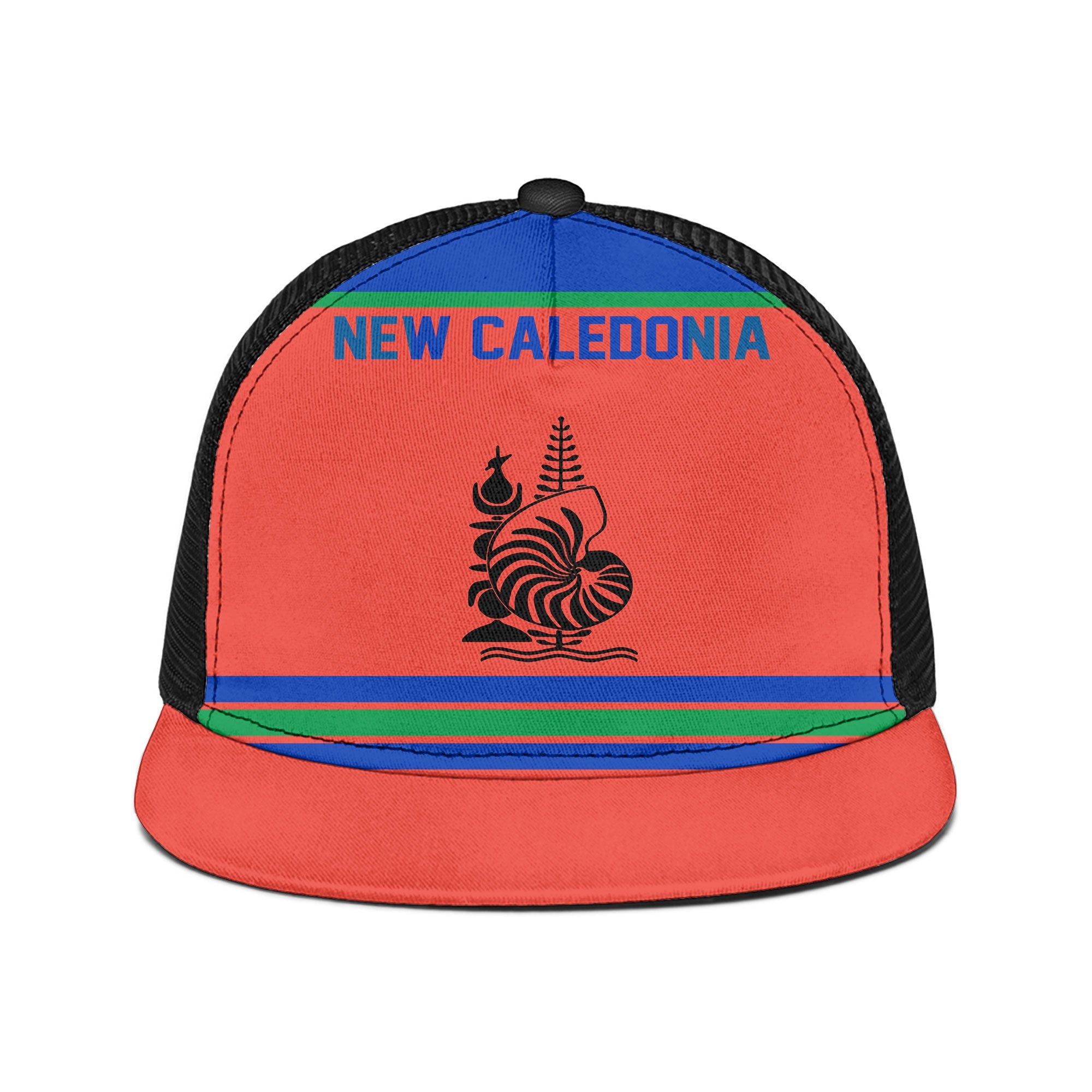 New Caledonia Trucker Hat Flag & Coat Of Arms Hockey Style