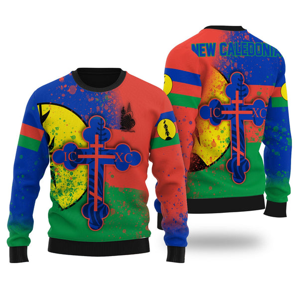 New Caledonia Ugly Sweater Flag & Coat Of Arms Orthodox Style