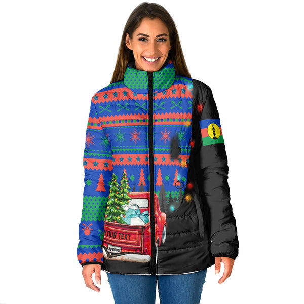 New Caledonia Women Padded Jacket Coat Of Arms Christmas Style