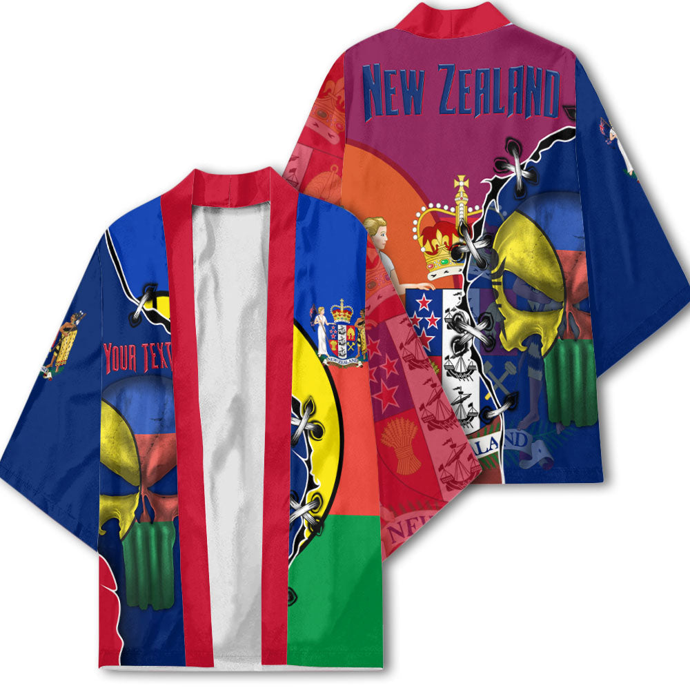 New Zealand Kimono Flag & Coat Of Arms Skull Style